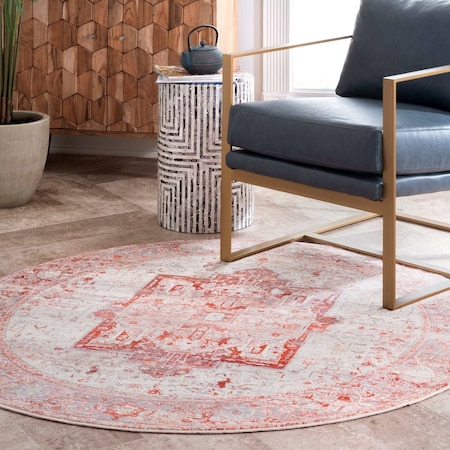 Nuloom Harriet Vintage Medallion Fringe Area Rug 5ft KHMC04D-R505